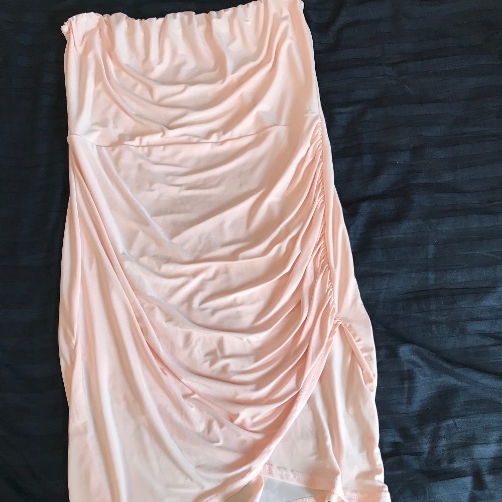 pink strapless dress
